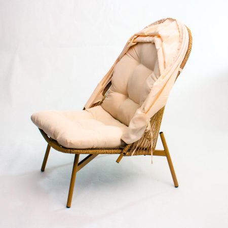 Alternative view of Ghế thư giãn nhựa giả mây có đệm lót mái dù G145