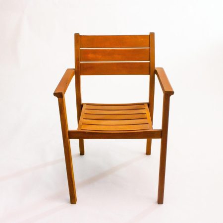 Ghế chân cố định gỗ chò có tay vịn G023