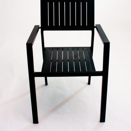 Ghế ngoài trời Composite vuông nan đen G027