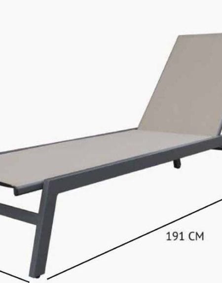 Ghế nằm hồ bơi nhôm lưới Textilene GI022 giuong tam nang nhap khau