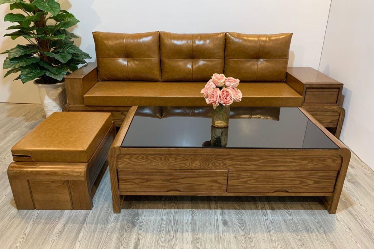 7 Mẫu bàn ghế phòng khách nhỏ gọn giúp tối ưu không gian sống Bàn ghế gỗ