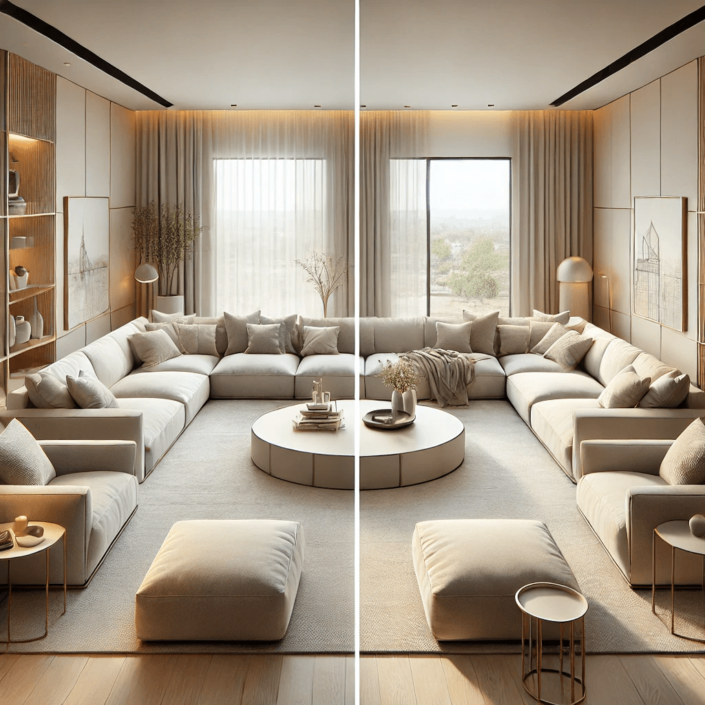 Bố trí nội thất hình chữ U và chữ L