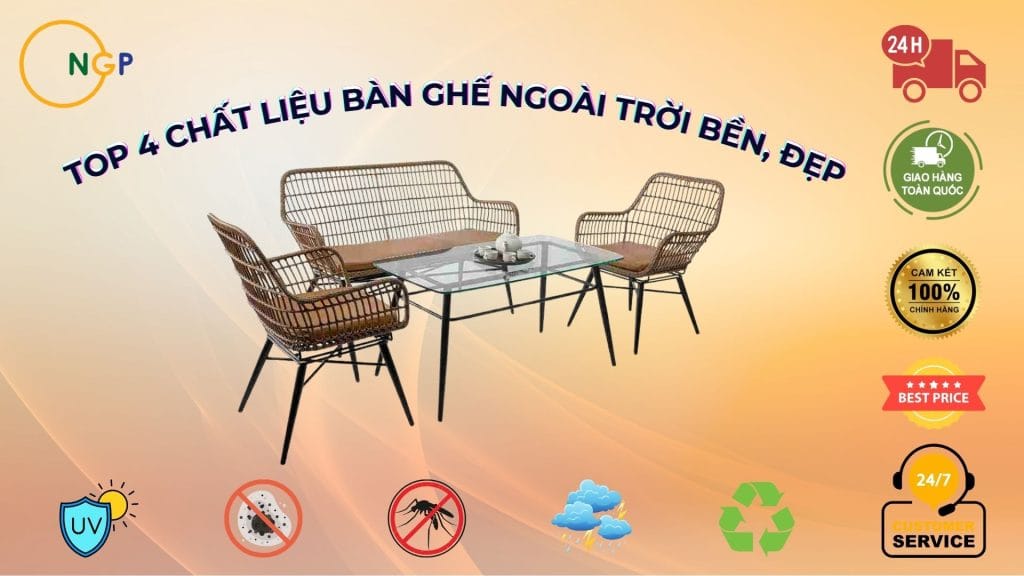 Top 4 chất liệu bàn ghế ngoài trời bền đẹp chat lieu ban ghe ngoai troi 1