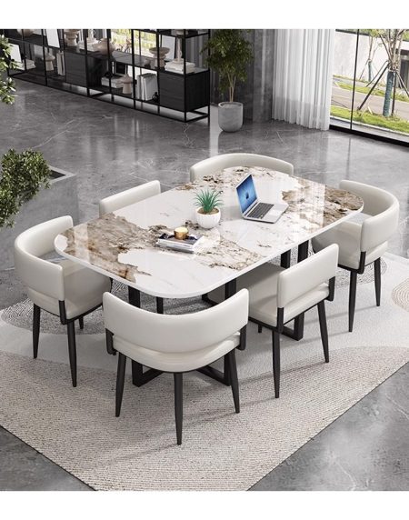 Bàn Ăn Đá Cẩm Thạch 6 Ghế Hiện Đại Cho Nhà Hàng Bàn Ăn Đá Cẩm Thạch 6 Ghế Hiện Đại Cho Nhà Hàng