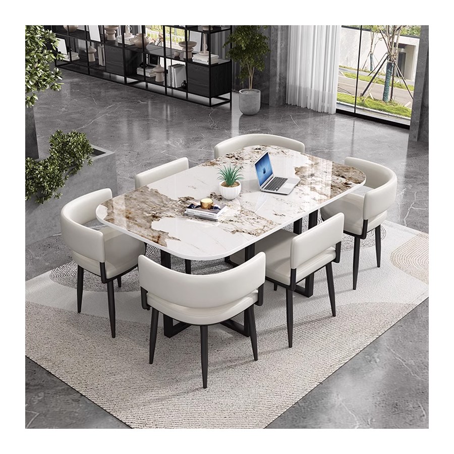 Bàn Ăn Đá Cẩm Thạch 6 Ghế Hiện Đại Cho Nhà Hàng Bàn Ăn Đá Cẩm Thạch 6 Ghế Hiện Đại Cho Nhà Hàng