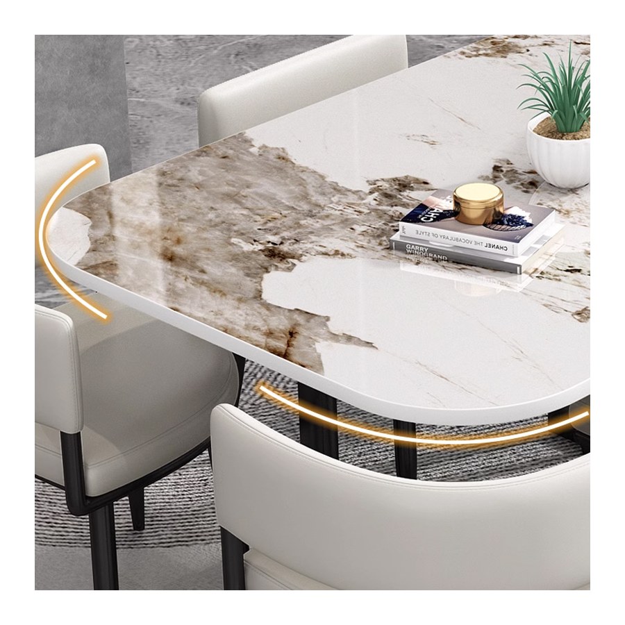 Bàn Ăn Đá Cẩm Thạch 6 Ghế Hiện Đại Cho Nhà Hàng Bàn Ăn Đá Cẩm Thạch 6 Ghế Hiện Đại Cho Nhà Hàng