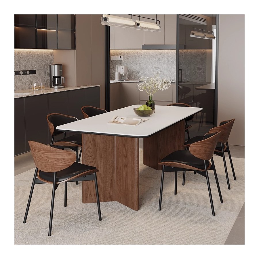 Bàn Ăn Đá Hiện Đại Chân Gỗ Tự Nhiên Cao Cấp Bàn Ăn Đá Hiện Đại Chân Gỗ Tự Nhiên Cao Cấp