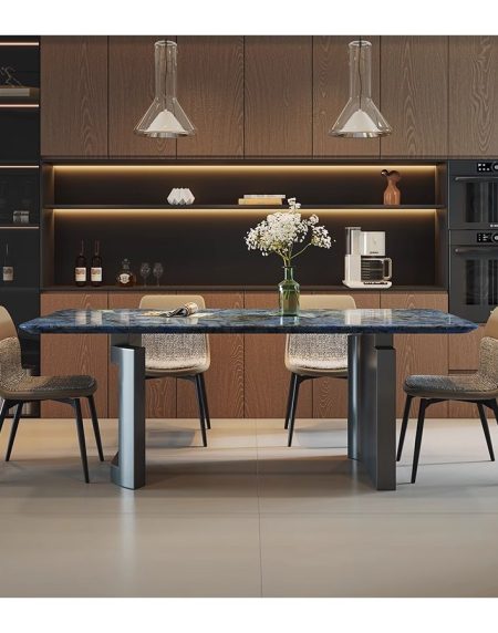 Bàn Ăn Đá Hình Chữ Nhật Hiện Đại Sang Trọng