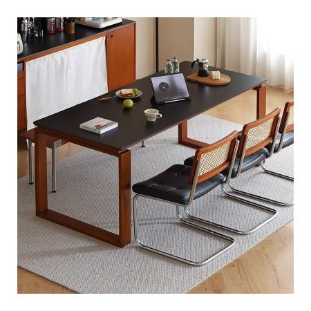 Bàn Ăn Đá Tự Nhiên Hình Chữ Nhật Hiện Đại