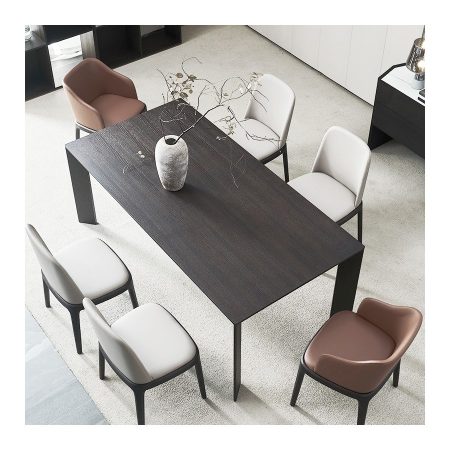 Bàn Ăn Gỗ Sồi Tự Nhiên Hiện Đại Dài 6 Người
