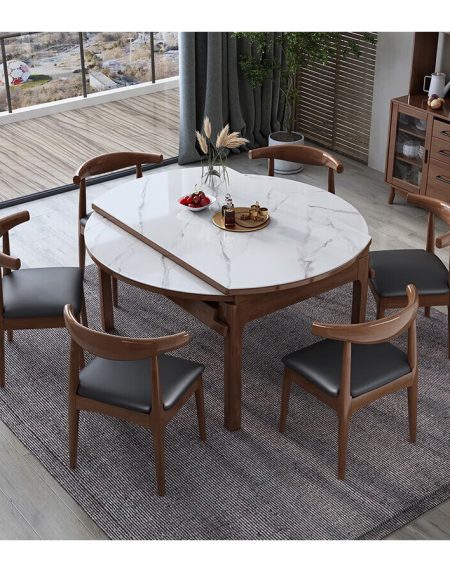 Bàn Ăn Gỗ Tre Tròn Hiện Đại Có Ghế Dành Cho Nhà Hàng Khách Sạn