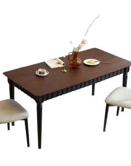 Bàn Ăn Gỗ Tự Nhiên 6 Ghế Chân Kim Loại Eco-Friendly