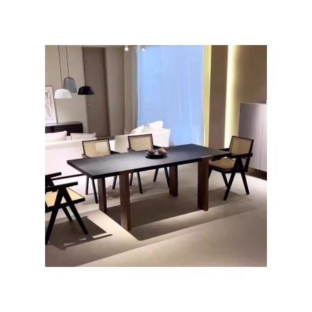 Bàn Ăn Gỗ Tự Nhiên Cổ Điển Dài Tối Giản