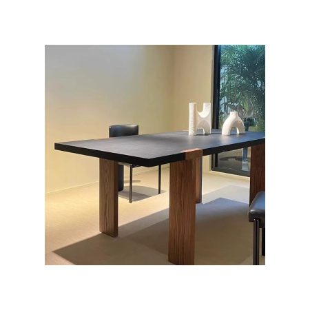 Bàn Ăn Gỗ Tự Nhiên Cổ Điển Dài Tối Giản