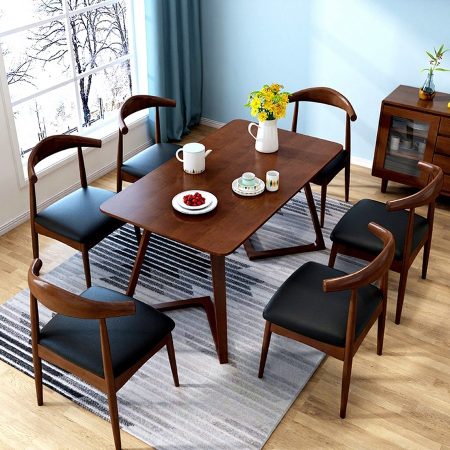 Bàn Ăn Gỗ Tự Nhiên Hiện Đại Đơn Giản Cho Phòng Khách