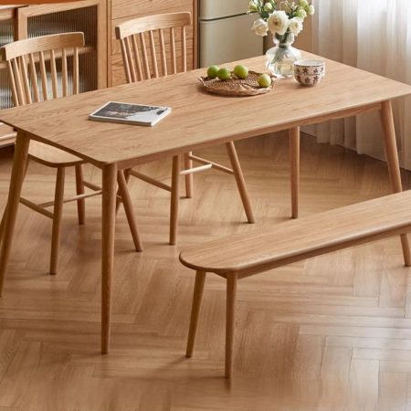 Bàn Ăn Gỗ Tự Nhiên Hiện Đại Đơn Giản Hình Chữ Nhật