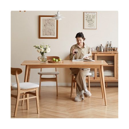 Bàn Ăn Gỗ Tự Nhiên Hiện Đại Đơn Giản Hình Chữ Nhật