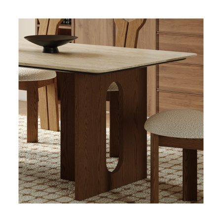 Bàn Ăn Gỗ Tự Nhiên Hình Chữ Nhật Phong Cách Cổ Điển