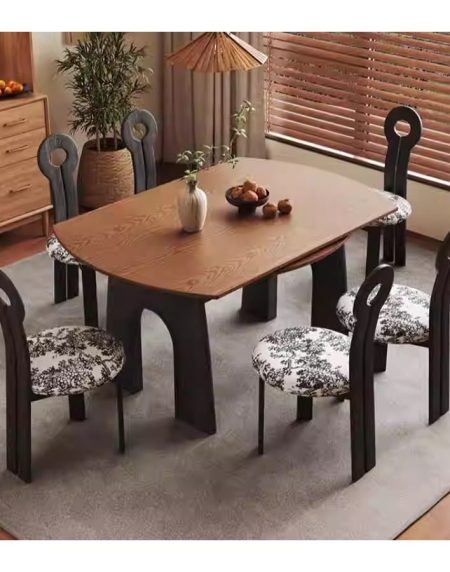Bàn Ăn Gỗ Tự Nhiên Hình Tròn Mở Rộng 4-6 Ghế Bàn Ăn Gỗ Tự Nhiên Hình Tròn Mở Rộng 4-6 Ghế
