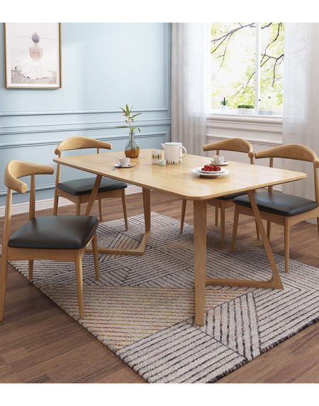 Bàn Ăn Gỗ Tự Nhiên Hình Vuông 1.4m Cho 2-6 Người