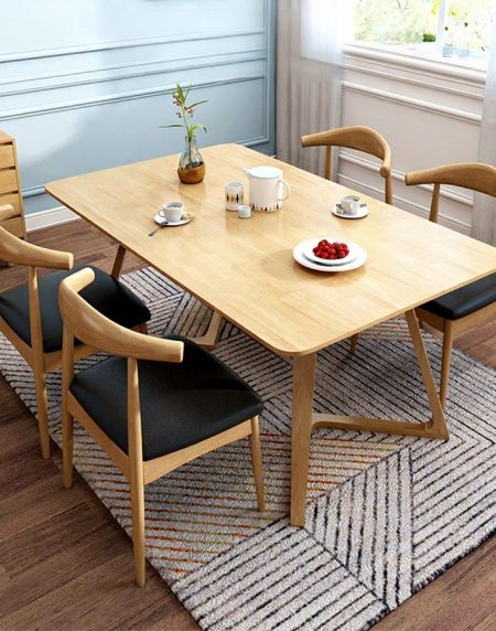 Bàn Ăn Gỗ Tự Nhiên Hình Vuông 1.4m Cho 2-6 Người