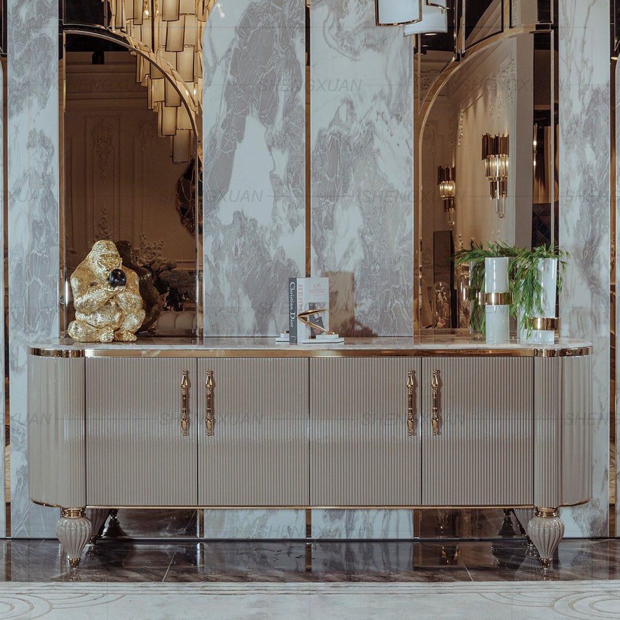 Bàn Ăn Hiện Đại Bằng Đá Marble và 8 Ghế Kim Loại Sang Trọng Bàn Ăn Hiện Đại Bằng Đá Marble và 8 Ghế Kim Loại Sang Trọng