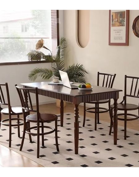 Bàn Ăn Hình Chữ Nhật Gỗ Tre Hiện Đại