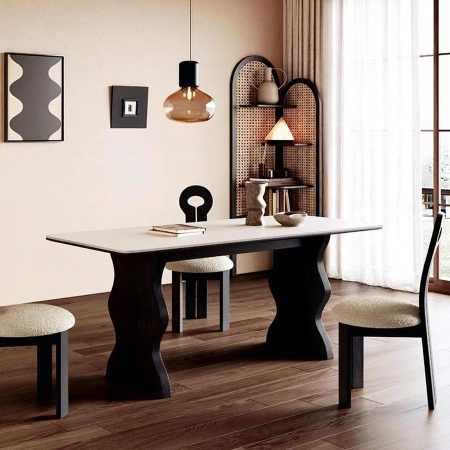 Bàn Ăn Hình Chữ Nhật Gỗ Tre Hiện Đại Cho Chung Cư Nhỏ