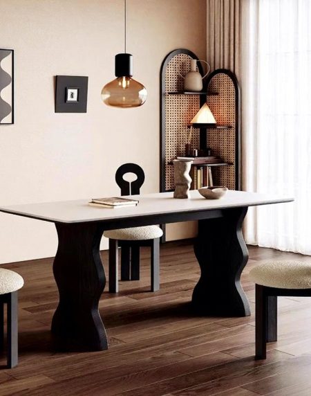 Bàn Ăn Hình Chữ Nhật Gỗ Tre Hiện Đại Cho Chung Cư Nhỏ