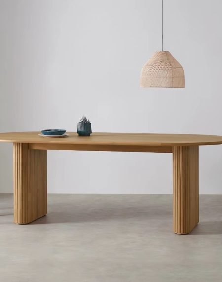 Bàn Ăn Oval Gỗ Sồi Hiện Đại 2.6 Mét Sang Trọng Bàn Ăn Oval Gỗ Sồi Hiện Đại 2.6 Mét Sang Trọng