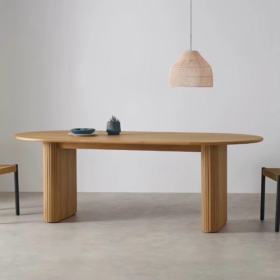 Bàn Ăn Oval Gỗ Sồi Hiện Đại 2.6 Mét Sang Trọng Bàn Ăn Oval Gỗ Sồi Hiện Đại 2.6 Mét Sang Trọng