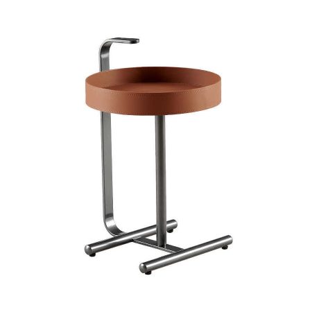 Bàn Cạnh Da Di Động Phong Cách Wabi-sabi Đế Kim Loại Hiện Đại Bàn Cạnh Da Di Động Phong Cách Wabi-sabi Đế Kim Loại Hiện Đại