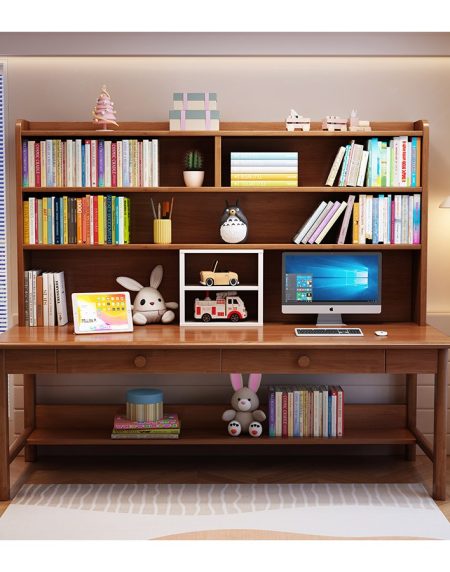 Bàn Học Trẻ Em Gỗ Hiện Đại Bền Bỉ Có Kệ Sách
