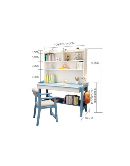 Bàn Học Trẻ Em Gỗ Hiện Đại Có Kệ Lưu Trữ
