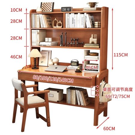 Bàn Học Trẻ Em Gỗ Hiện Đại Có Kệ Sách