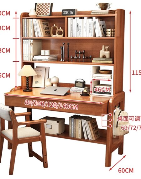 Bàn Học Trẻ Em Gỗ Hiện Đại Có Kệ Sách