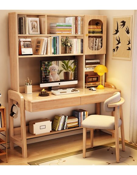 Bàn Học Trẻ Em Gỗ Hiện Đại Có Tủ Kệ