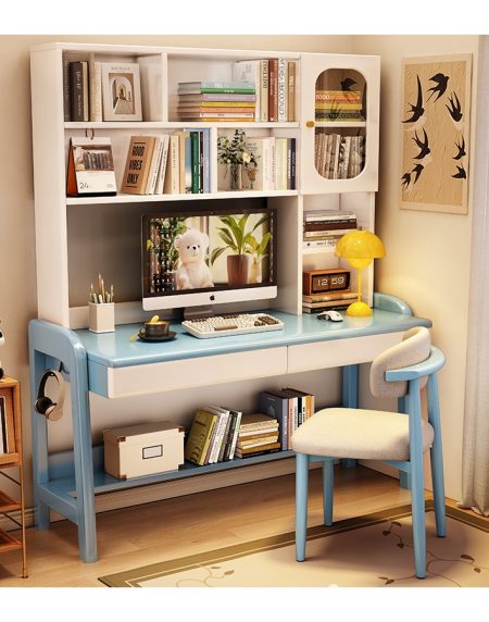 Bàn Học Trẻ Em Gỗ Hiện Đại Có Tủ Kệ