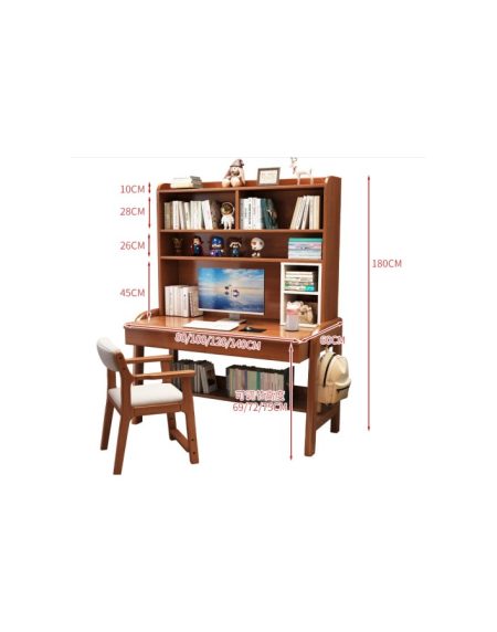 Bàn Học Trẻ Em Gỗ Tự Nhiên Chắc Chắn Có Kệ Sách