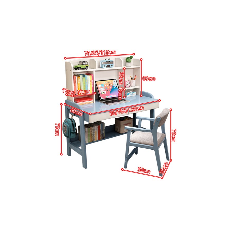 Bàn Học Trẻ Em Gỗ Tự Nhiên Có Kệ Sách, Điều Chỉnh Chiều Cao Bàn Học Trẻ Em Gỗ Tự Nhiên Có Kệ Sách, Điều Chỉnh Chiều Cao