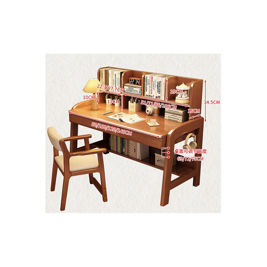 Bàn Học Trẻ Em Gỗ Tự Nhiên Đáng Yêu Có Kệ Bàn Học Trẻ Em Gỗ Tự Nhiên Đáng Yêu Có Kệ
