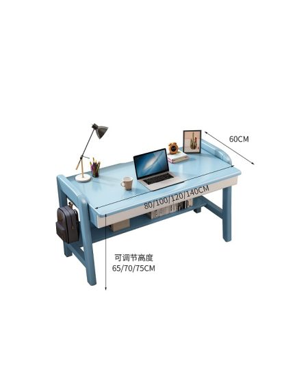 Bàn Học Trẻ Em Gỗ Tự Nhiên Đôi Điều Chỉnh Chiều Cao
