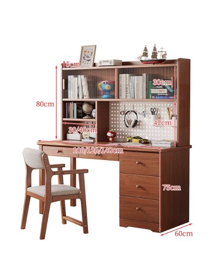 Bàn Học Trẻ Em Gỗ Tự Nhiên Hiện Đại Có Kệ Sách