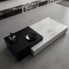 Bàn Trà Đá Cẩm Thạch Tối Giản Hai Tông Màu