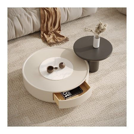 Bàn Trà Đá Hiện Đại Có Kho Lưu Trữ Di Động