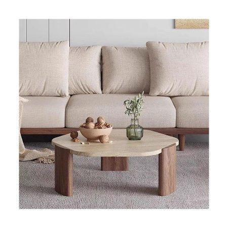 Bàn Trà Đá Marble Chân Gỗ Hiện Đại Đa Năng