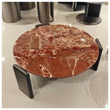 Bàn Trà Đá Marble Đỏ Tím Gỗ Sồi Tối Giản