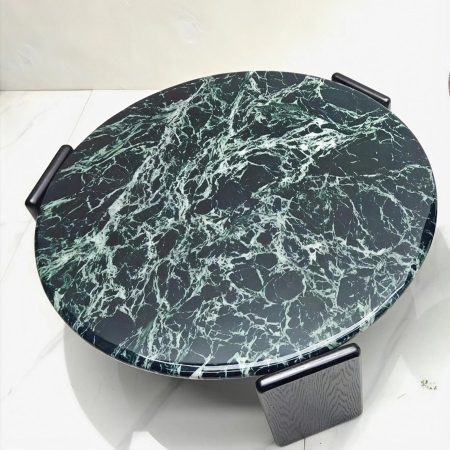 Bàn Trà Đá Marble Đỏ Tím Gỗ Sồi Tối Giản