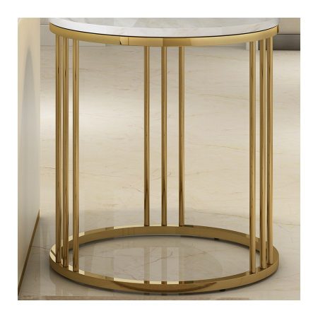 Bàn Trà Đá Marble Hiện Đại Chân Kim Loại Gấp Gọn
