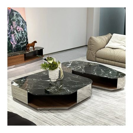Bàn Trà Đá Marble Hình Irregular Hiện Đại